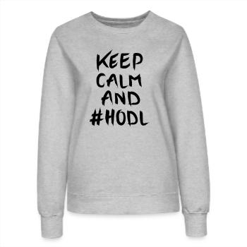 Keep Calm And #HODL - Frauen Sweatshirt - Grau meliert - Vorne - AI Model Female 172 dark (172cm)