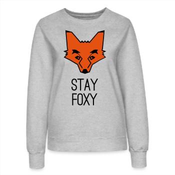 Fuchs stay foxy fox - Frauen Sweatshirt - Grau meliert - Vorne - AI Model Female 172 dark (172cm)