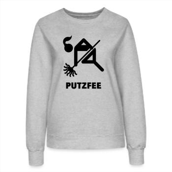 Putzfee / Putzfrau - Frauen Sweatshirt - Grau meliert - Vorne - AI Model Female 172 dark (172cm)