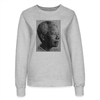 Mandela Freedom For all (1c) - Sweat Femme - gris chiné - Devant - AI Model Female 172 dark (172cm)