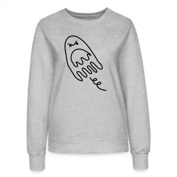 fantôme peur monstre enfant hanté bébé halloween - Sweat Femme - gris chiné - Devant - AI Model Female 172 dark (172cm)