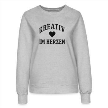 Herz Kreativ - Frauen Sweatshirt - Grau meliert - Vorne - AI Model Female 172 dark (172cm)