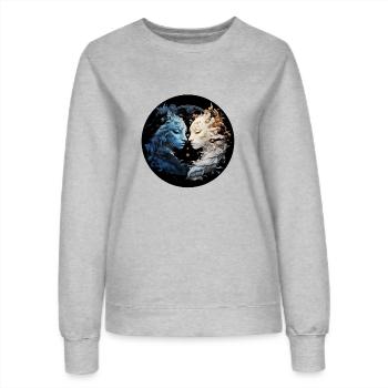 Yin Yang - Frauen Sweatshirt - Grau meliert - Vorne - AI Model Female 172 dark (172cm)