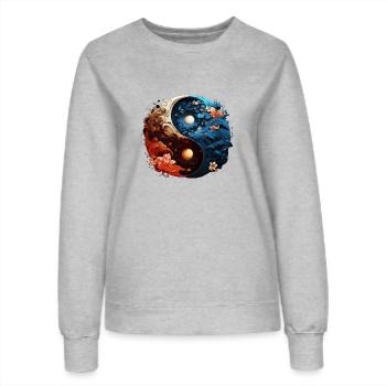 Yin Yang - Frauen Sweatshirt - Grau meliert - Vorne - AI Model Female 172 dark (172cm)