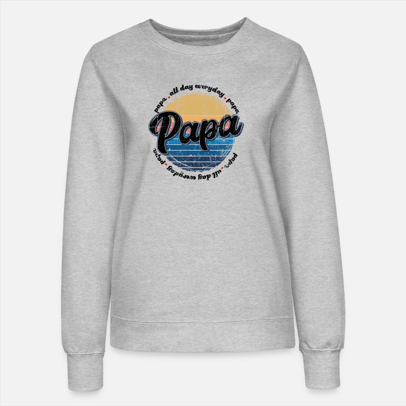 Papa Retro Sunset Script - Women’s Sweatshirt - heather grey