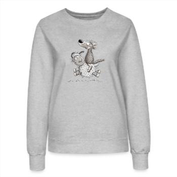 Wolf chevauche des moutons pour l’amoureux des animaux sauvages Wolf - Sweat Femme - gris chiné - Devant - AI Model Female 172 dark (172cm)