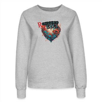 romance level - Sweat Femme - gris chiné - Devant - AI Model Female 172 dark (172cm)