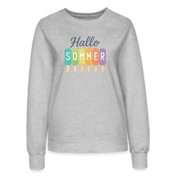 Hallo Sommer - Eiszeit beginnt - Frauen Sweatshirt - Grau meliert - Vorne - AI Model Female 172 dark (172cm)