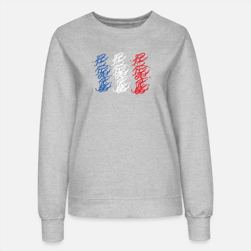 Tricolor Strasbourg Graffiti Pullover Hoodie - Women’s Sweatshirt - heather grey
