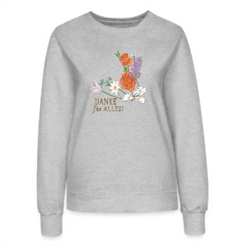 Blumenstrauß Danke - Frauen Sweatshirt - Grau meliert - Vorne - AI Model Female 172 dark (172cm)
