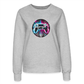 Gamer Mode On 🎮🔥 - Women’s Sweatshirt - heather grey - Front - AI Model Female 172 dark (172cm)