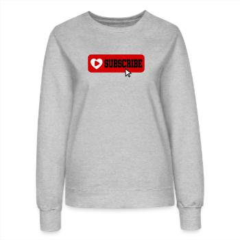 Fabelhaftes Symbol für die Schaltfläche "Abonnieren" des YouTube-Kanals - Frauen Sweatshirt - Grau meliert - Vorne - AI Model Female 172 dark (172cm)