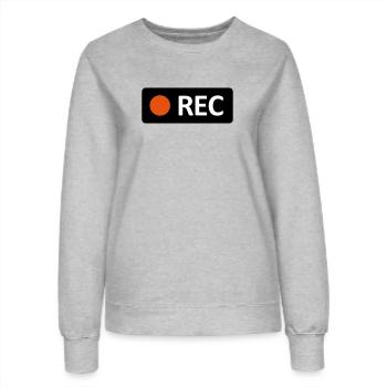 Bouton d’enregistrement REC de la caméra. Enregistrer, live, rec - Sweat Femme - gris chiné - Devant - AI Model Female 172 dark (172cm)