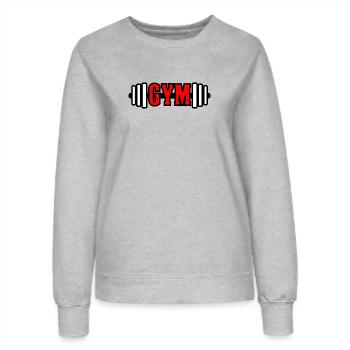 Red text 'GYM' gym gym emblem - Women’s Sweatshirt - heather grey - Front - AI Model Female 172 dark (172cm)