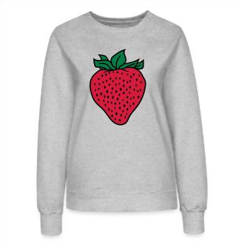erdbeere - Frauen Sweatshirt - Grau meliert - Vorne - AI Model Female 172 dark (172cm)