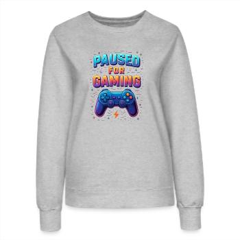 Gaming Vector Pixel Art – Pausiert für Gaming - Frauen Sweatshirt - Grau meliert - Vorne - AI Model Female 172 dark (172cm)