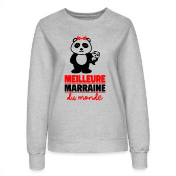 meilleure marraine du monde - Sweat Femme - gris chiné - Devant - AI Model Female 172 dark (172cm)