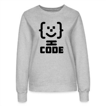 Hauptprogrammierer-Code-Logo mit Text CODE - Frauen Sweatshirt - Grau meliert - Vorne - AI Model Female 172 dark (172cm)
