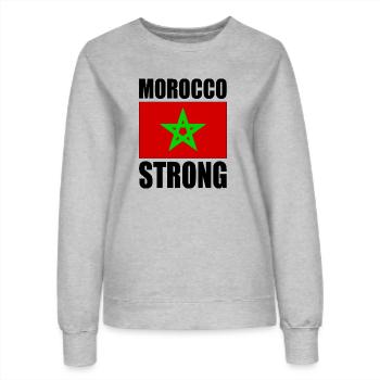 Morocco strong - Sweat Femme - gris chiné - Devant - AI Model Female 172 dark (172cm)