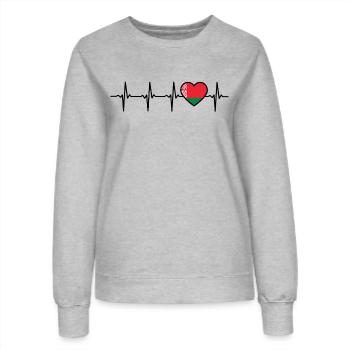 Belarus Herzschlag Weißrussland - Frauen Sweatshirt - Grau meliert - Vorne - AI Model Female 172 dark (172cm)