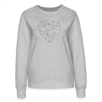 grafisches Herz schwarz - Frauen Sweatshirt - Grau meliert - Vorne - AI Model Female 172 dark (172cm)