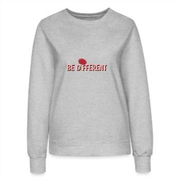 BE DIFFERENT – Lotus Garten Blumen Natur - Frauen Sweatshirt - Grau meliert - Vorne - AI Model Female 172 dark (172cm)