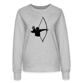 archer medieval bow by patjila - Frauen Sweatshirt - Grau meliert - Vorne - AI Model Female 172 dark (172cm)
