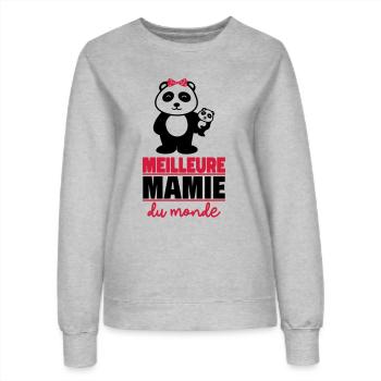 meilleure mamie du monde - Sweat Femme - gris chiné - Devant - AI Model Female 172 dark (172cm)