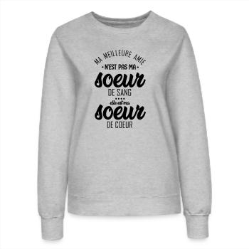 ma meilleure amie est ma soeur de coeur - Sweat Femme - gris chiné - Devant - AI Model Female 172 dark (172cm)