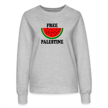 Free palestine Wassermelone Melone - Frauen Sweatshirt - Grau meliert - Vorne - AI Model Female 172 dark (172cm)