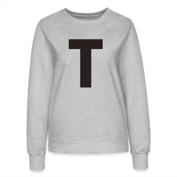 T - Frauen Sweatshirt - Grau meliert - Vorne - AI Model Female 172 dark (172cm)
