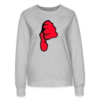Daumen Runter - Frauen Sweatshirt - Grau meliert - Vorne - AI Model Female 172 dark (172cm)