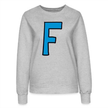 Buchstabe F Comic Cartoon - Frauen Sweatshirt - Grau meliert - Vorne - AI Model Female 172 dark (172cm)