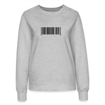 Code barre fabriqué en france - Sweat Femme - gris chiné - Devant - AI Model Female 172 dark (172cm)