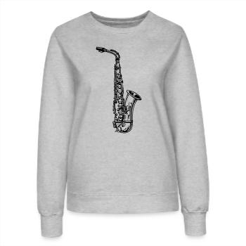 Saxophon - Frauen Sweatshirt - Grau meliert - Vorne - AI Model Female 172 dark (172cm)