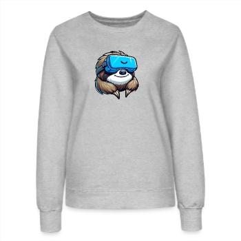 Conception de joueur VR paresseux cool - Sweat Femme - gris chiné - Devant - AI Model Female 172 dark (172cm)
