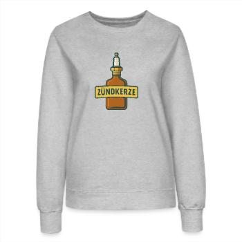 Zündkerze Schnapsflasche - Frauen Sweatshirt - Grau meliert - Vorne - AI Model Female 172 dark (172cm)