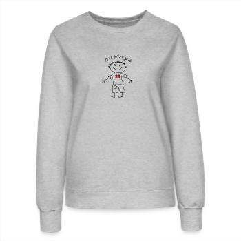 Geburtstagsshirt "bin jetzt groß" 25ter Geburtstag - Frauen Sweatshirt - Grau meliert - Vorne - AI Model Female 172 dark (172cm)