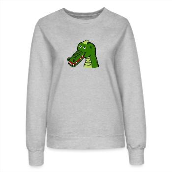 Croco 49 - Sweat Femme - gris chiné - Devant - AI Model Female 172 dark (172cm)