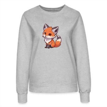 Total niedlicher Fuchs - Frauen Sweatshirt - Grau meliert - Vorne - AI Model Female 172 dark (172cm)