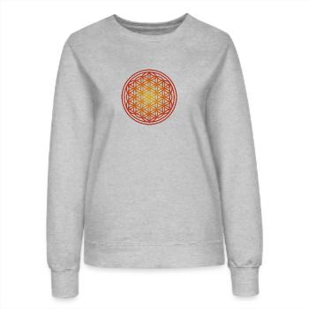 Yoga Mandala Fleur de Vie - Sweat Femme - gris chiné - Devant - AI Model Female 172 dark (172cm)