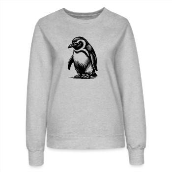 Cunning Clever Kids Pingouin Style de tatouage - Sweat Femme - gris chiné - Devant - AI Model Female 172 dark (172cm)