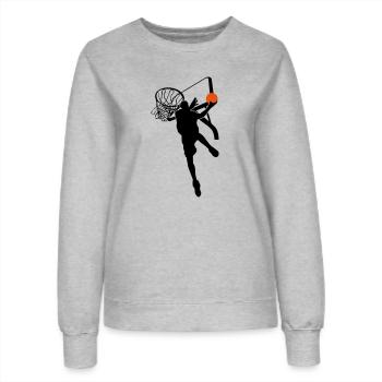 Basketball - Frauen Sweatshirt - Grau meliert - Vorne - AI Model Female 172 dark (172cm)