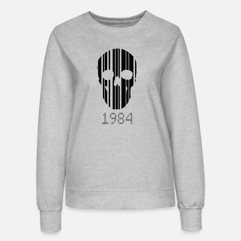 barcode Skull 1984 - Women’s Sweatshirt - heather grey