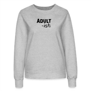 ADULT ISH - Sweat Femme - gris chiné - Devant - AI Model Female 172 dark (172cm)