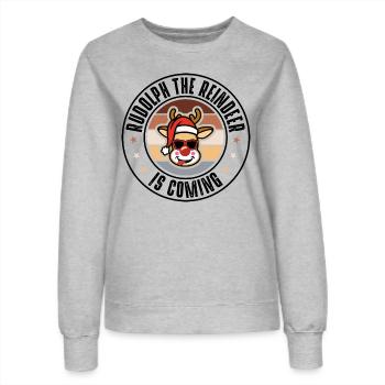 Rudolph - Frauen Sweatshirt - Grau meliert - Vorne - AI Model Female 172 dark (172cm)