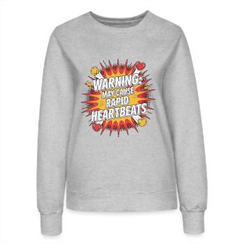 Cardiac Tech Warning May Cause Rapid Sonography - Frauen Sweatshirt - Grau meliert - Vorne - AI Model Female 172 dark (172cm)
