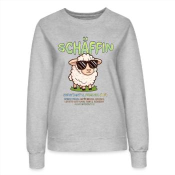 Schäffin Substantiv, feminin, die - Frauen Sweatshirt - Grau meliert - Vorne - AI Model Female 172 dark (172cm)