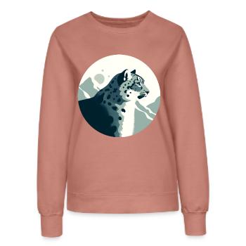 Schneeleopard - Frauen Sweatshirt - Altrosa - Vorne - AI Model Female 172 dark (172cm)