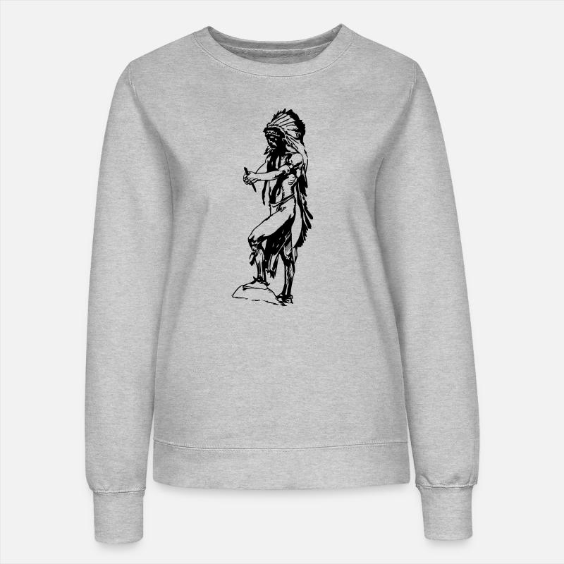 Indiske Amerika idé gave Native - Sweatshirt til damer - grå meleret